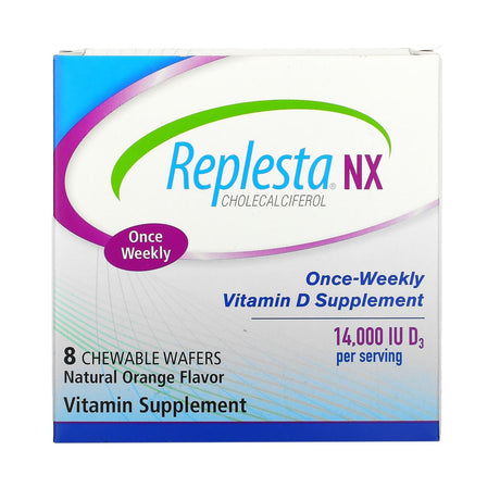 Replesta, NX Cholecalciferol, Once-Weekly Vitamin D, Natural Orange, 14,000 IU, 8 Chewable Wafers - Supply Center USA