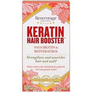 ReserveAge Nutrition, Keratin Hair Booster with Biotin & Resveratrol, 120 Capsules - Supply Center USA