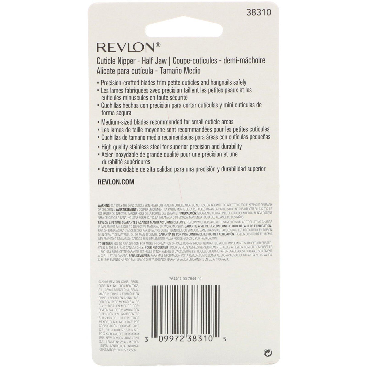 Revlon, Cuticle Nipper, Half Jaw, 1 Count - Supply Center USA