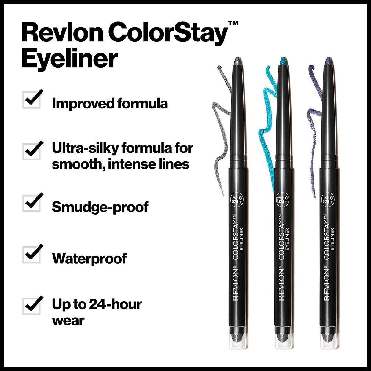 Revlon Pencil Eyeliner, Colorstay Eye Makeup with Built-In Sharpener, Waterproof, Smudge-Proof, Longwearing with Ultra-Fine Tip, 202 Black Brown, 0.01 Oz - Supply Center USA