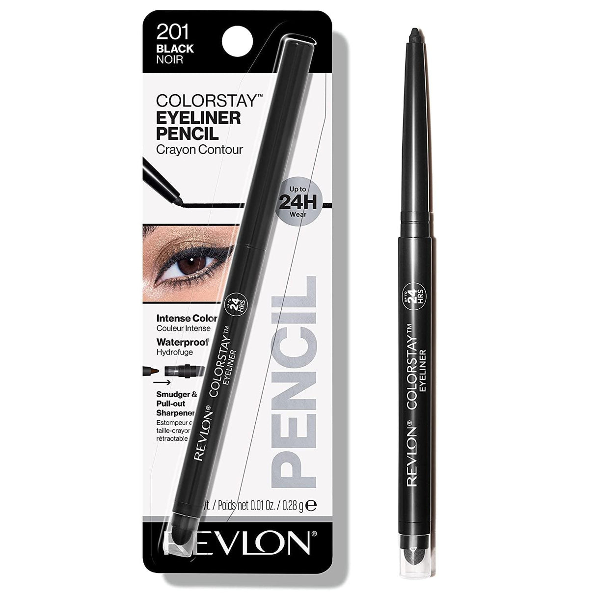 Revlon Pencil Eyeliner, Colorstay Eye Makeup with Built-In Sharpener, Waterproof, Smudge-Proof, Longwearing with Ultra-Fine Tip, 202 Black Brown, 0.01 Oz - Supply Center USA