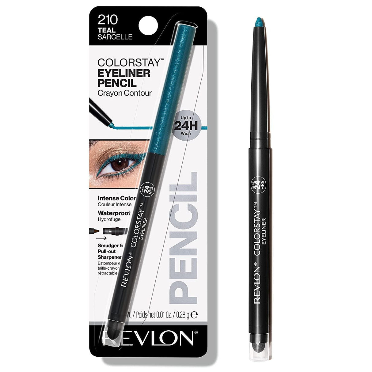 Revlon Pencil Eyeliner, Colorstay Eye Makeup with Built-In Sharpener, Waterproof, Smudge-Proof, Longwearing with Ultra-Fine Tip, 202 Black Brown, 0.01 Oz - Supply Center USA