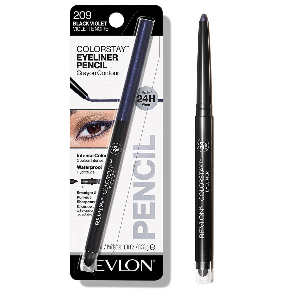 Revlon Pencil Eyeliner, Colorstay Eye Makeup with Built-In Sharpener, Waterproof, Smudge-Proof, Longwearing with Ultra-Fine Tip, 202 Black Brown, 0.01 Oz - Supply Center USA