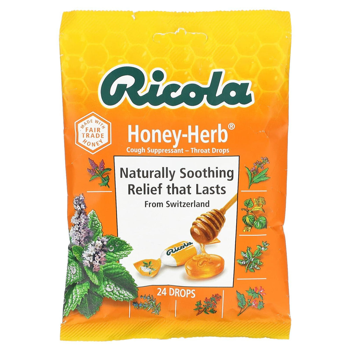 Ricola, Original Herb Cough Drops, 21 Wrapped Drops - Supply Center USA