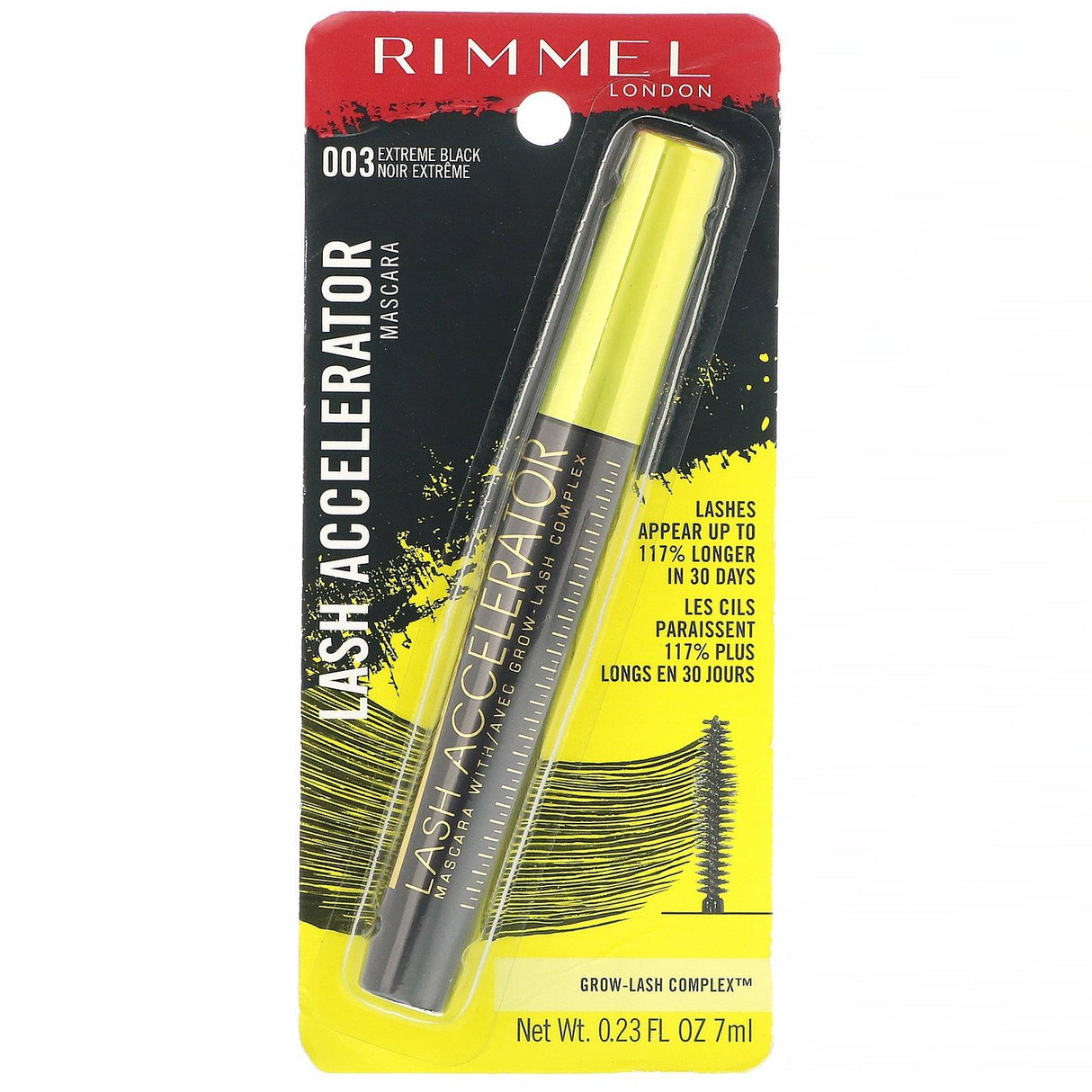 Rimmel London, Lash Accelerator Mascara, 003 Extreme Black, .23 fl oz (7 ml) - Supply Center USA