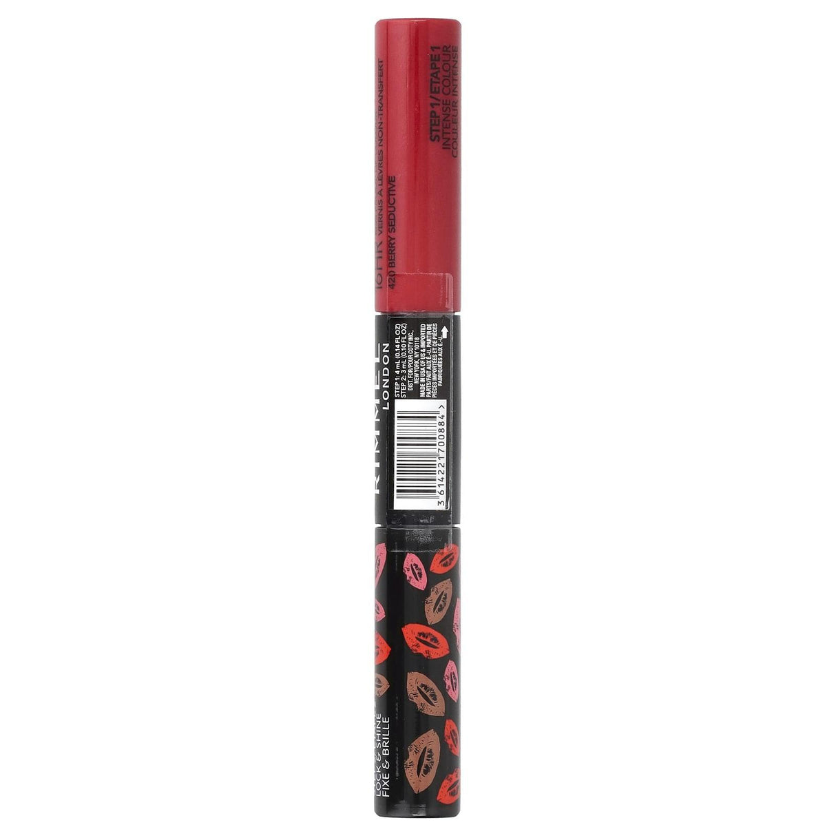 Rimmel London, Provocalips, 16HR Kiss Proof Lip Color, 420 Berry Seductive, 0.14 fl oz (4 ml) / 0.1 fl oz (3 ml) - Supply Center USA