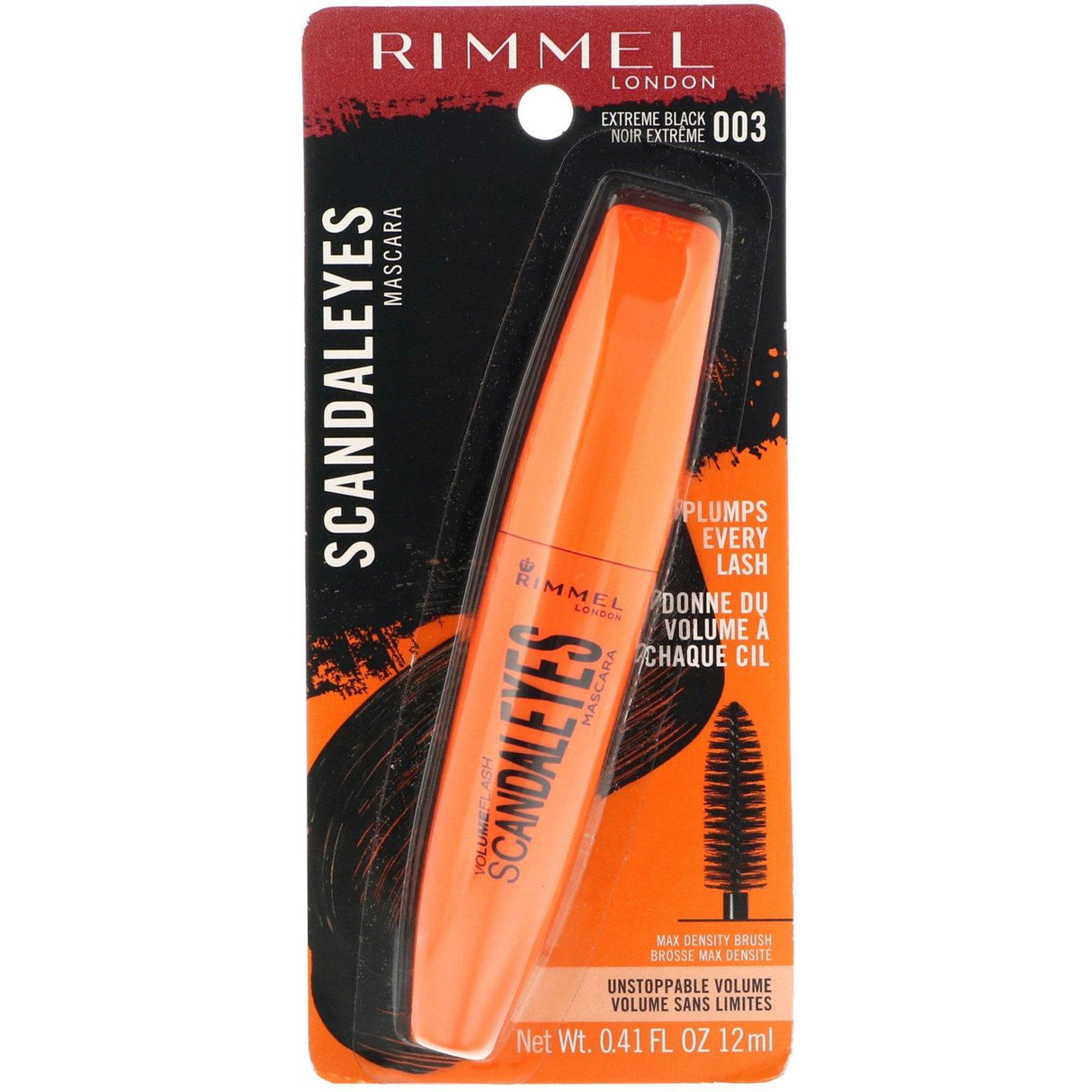 Rimmel London, Scandaleyes Mascara, 003 Extreme Black, 0.41 fl oz (12 ml) - Supply Center USA