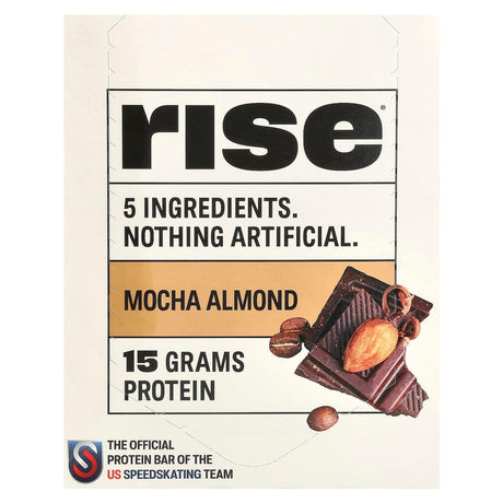 Rise Bar, Protein Bar, Mocha Almond , 12 Bars, 2.1 oz (60 g) Each - Supply Center USA