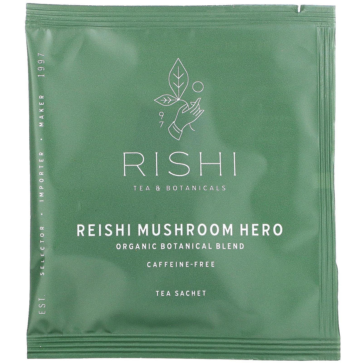 Rishi Tea, Organic Botanical Blend, Reishi Mushroom Hero, 15 Sachets, 1.64 oz (46.5 g) - Supply Center USA