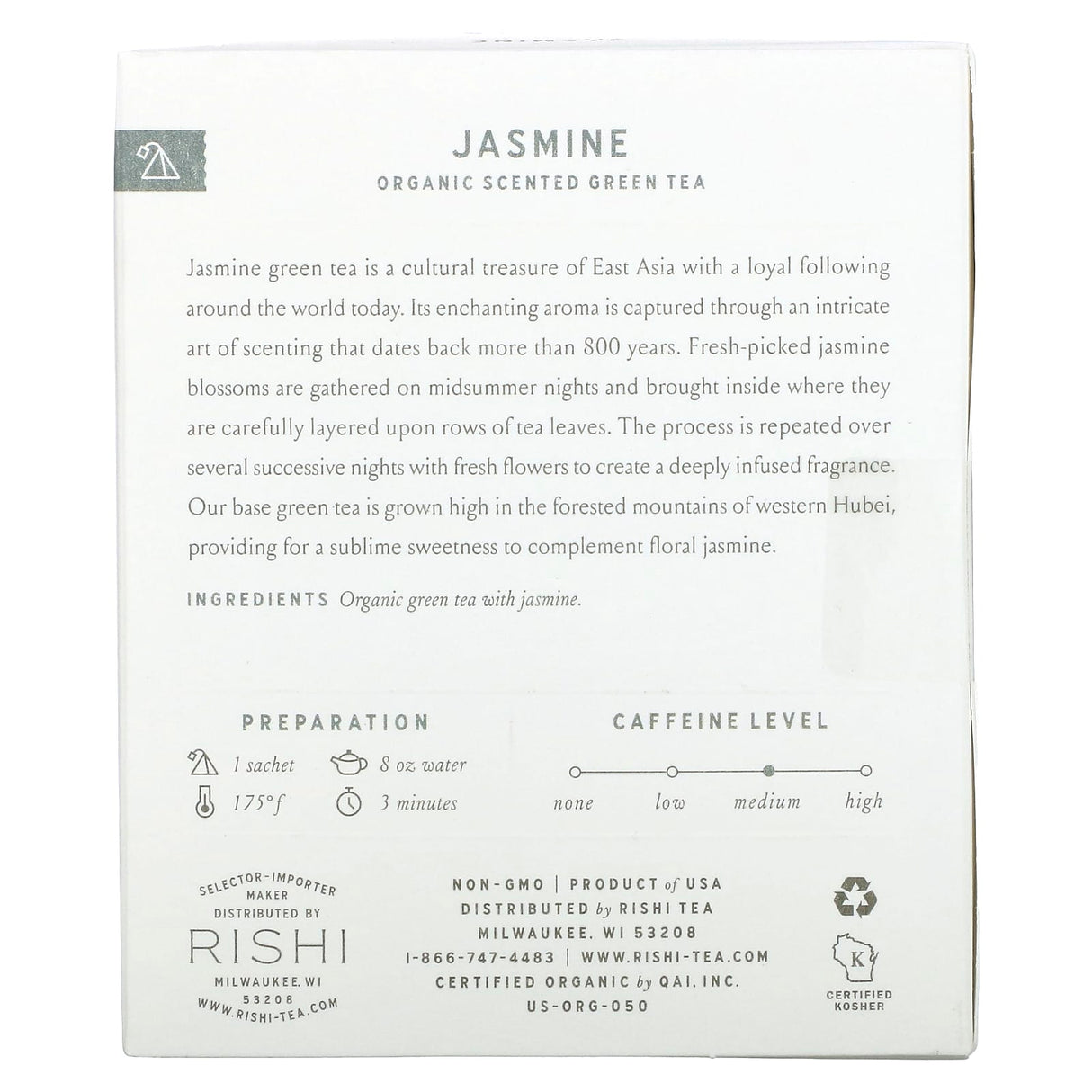 Rishi Tea, Organic Green Tea, Matcha Super Green, 15 Sachets, 1.32 oz (37.5 g) - Supply Center USA