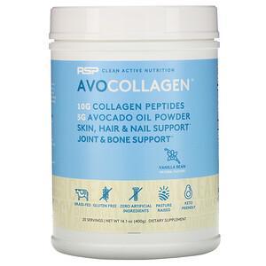 RSP Nutrition, AvoCollagen, Collagen Peptides & Avocado Oil Powder, Vanilla Bean, 14.1 oz (400 g) - Supply Center USA