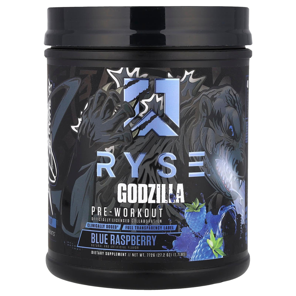 RYSE, Godzilla, Pre-Workout, Blue Raspberry, 1.7 lbs (772 g) - Supply Center USA