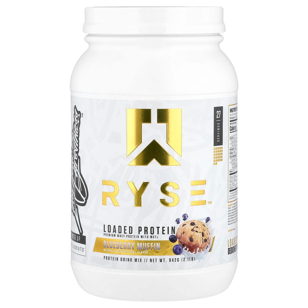 RYSE, Loaded Protein, Premium Whey Protein with MCTs, Blueberry Muffin , 2.1 lb (942 g) - Supply Center USA