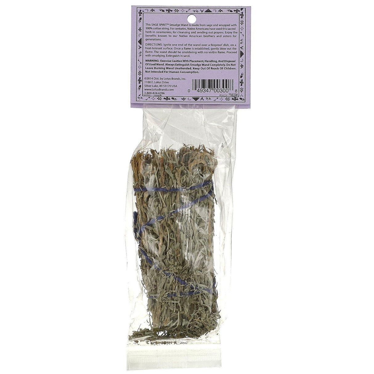 Sage Spirit, Native American Incense, Sage, Small (4-5 Inches), 1 Smudge Wand - Supply Center USA