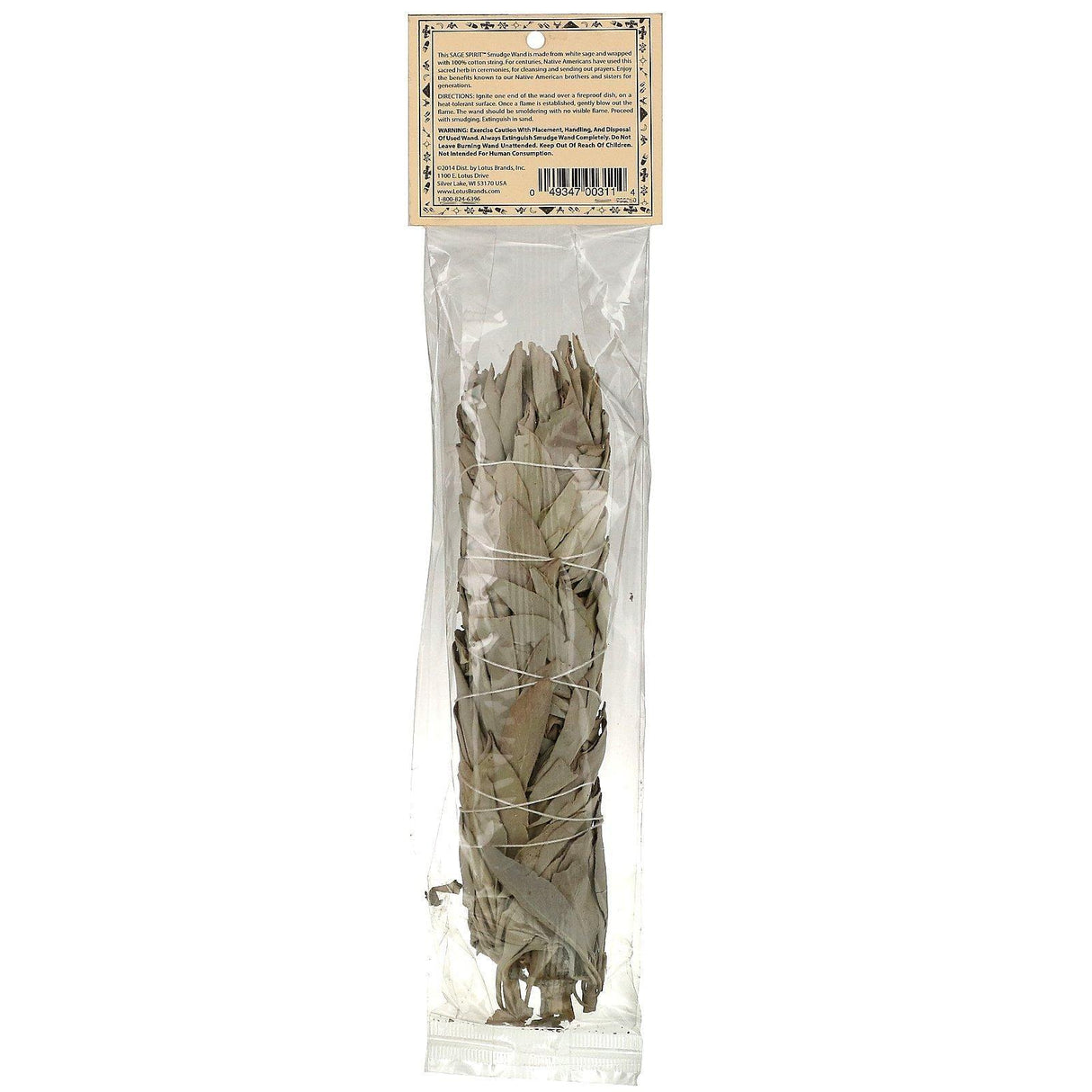 Sage Spirit, Native American Incense, White Sage, Large (8-9 inches), 1 Smudge Wand - Supply Center USA