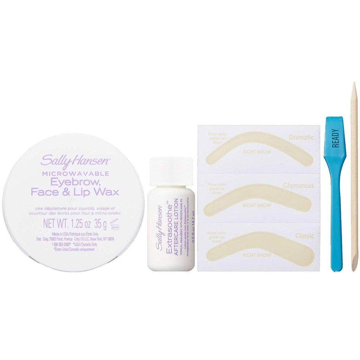 Sally Hansen, Eyebrow, Face & Lip Wax Kit, 1 Kit - Supply Center USA