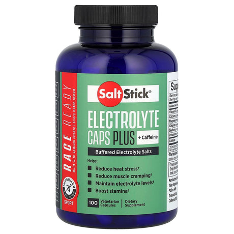 SaltStick, Electrolyte Caps Plus Caffeine, 100 Vegetarian Capsules - Supply Center USA