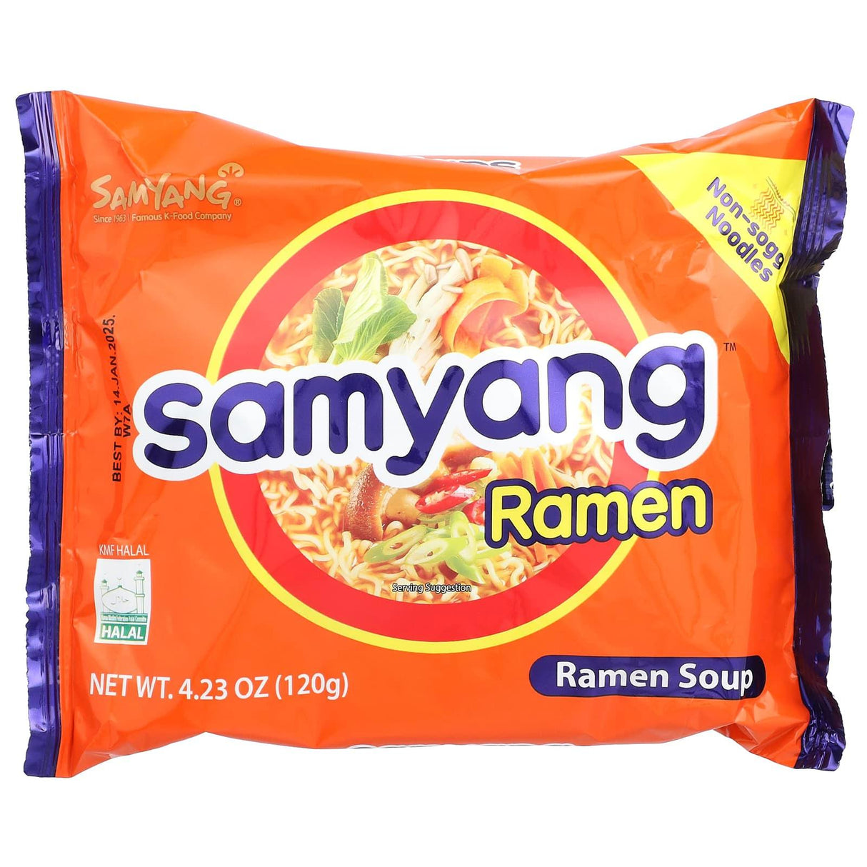 Samyang, Ramen Soup, 4 Packs, 4.23 oz (120 g) Each - Supply Center USA