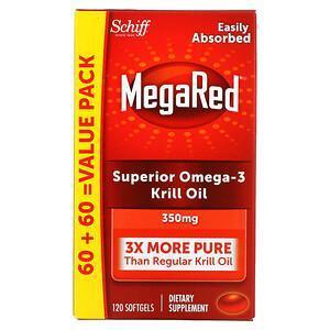 Schiff, MegaRed, Superior Omega-3 Krill Oil, 350 mg, 120 Softgels - Supply Center USA