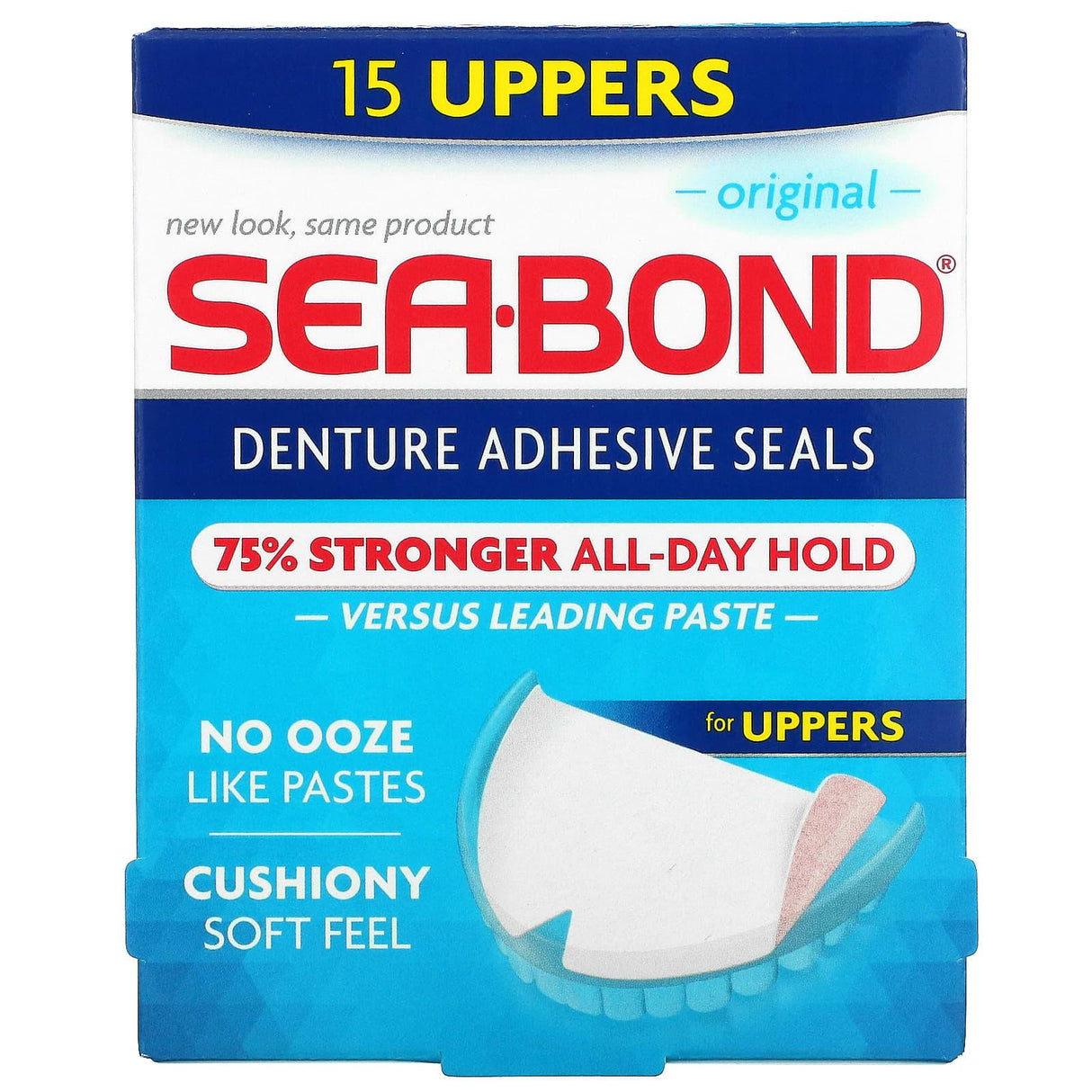 SeaBond, Denture Adhesive Seals, Original, 15 Uppers - Supply Center USA