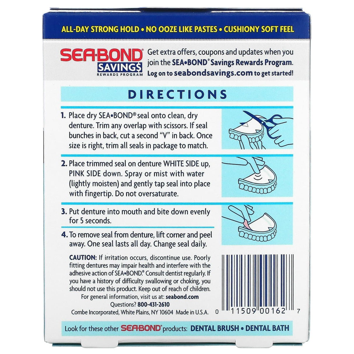 SeaBond, Denture Adhesive Seals, Original, 15 Uppers - Supply Center USA