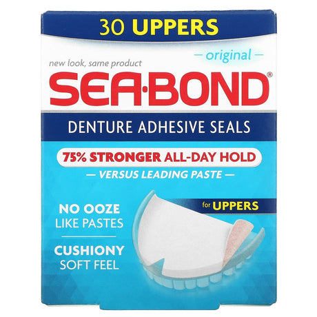 SeaBond, Denture Adhesive Seals, Original, 30 Uppers - Supply Center USA