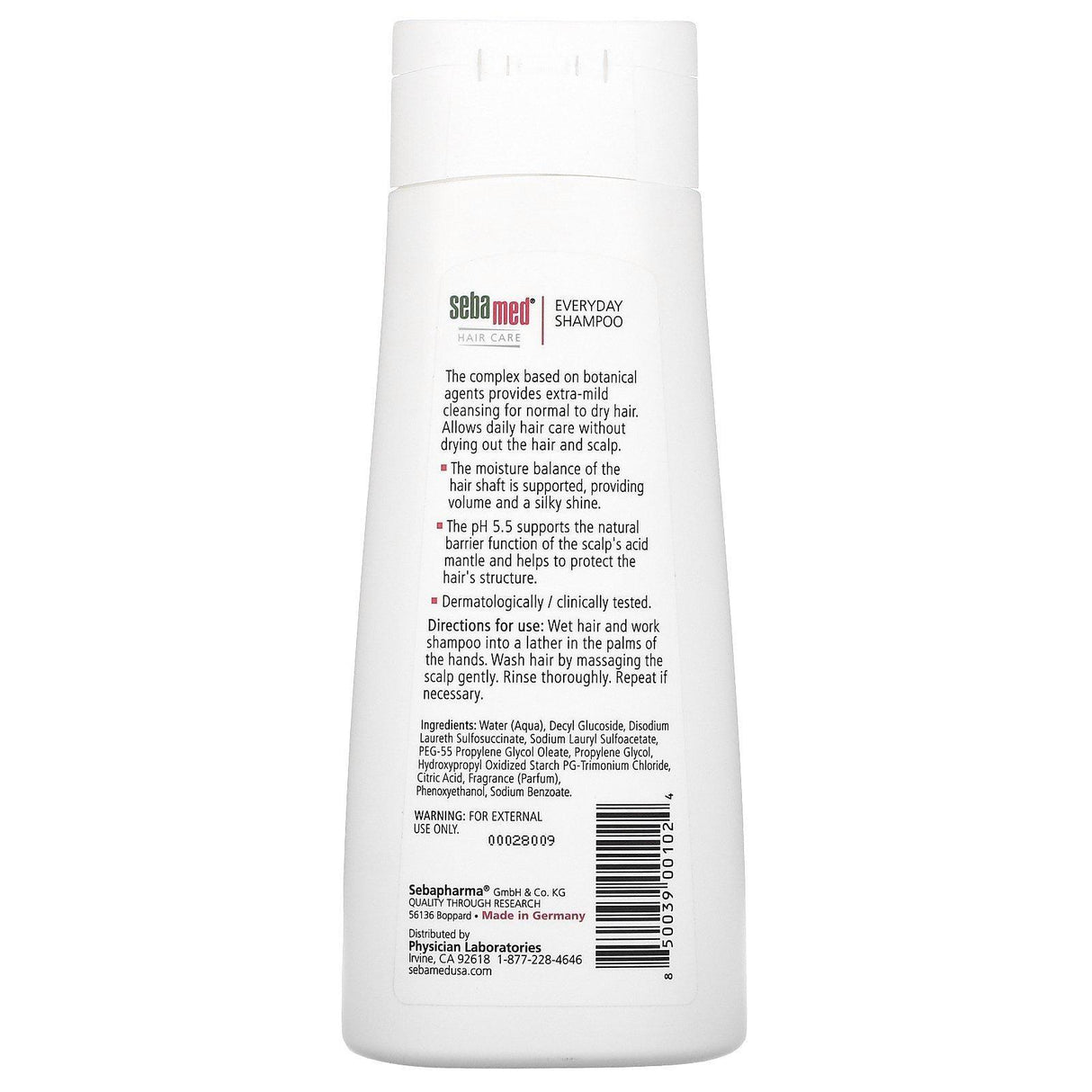Sebamed USA, Everyday Shampoo, 6.8 fl oz (200 ml) - Supply Center USA