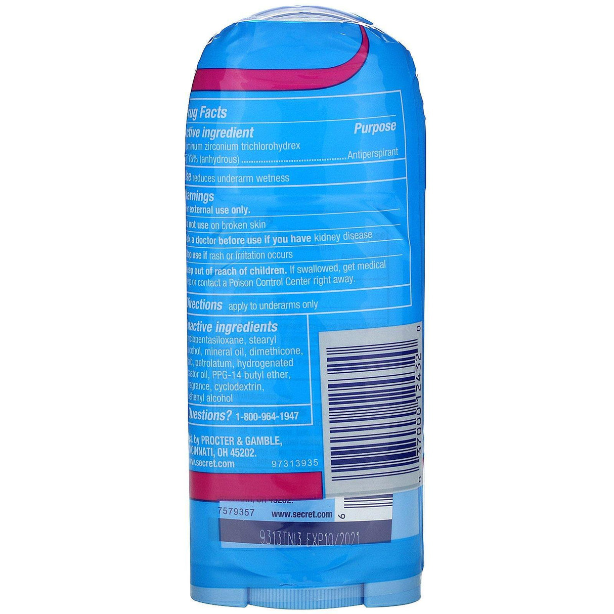 Secret, pH Balanced Deodorant, Invisible Solid, Powder Fresh, Twin Pack, 2.6 oz (73 g) Each - Supply Center USA