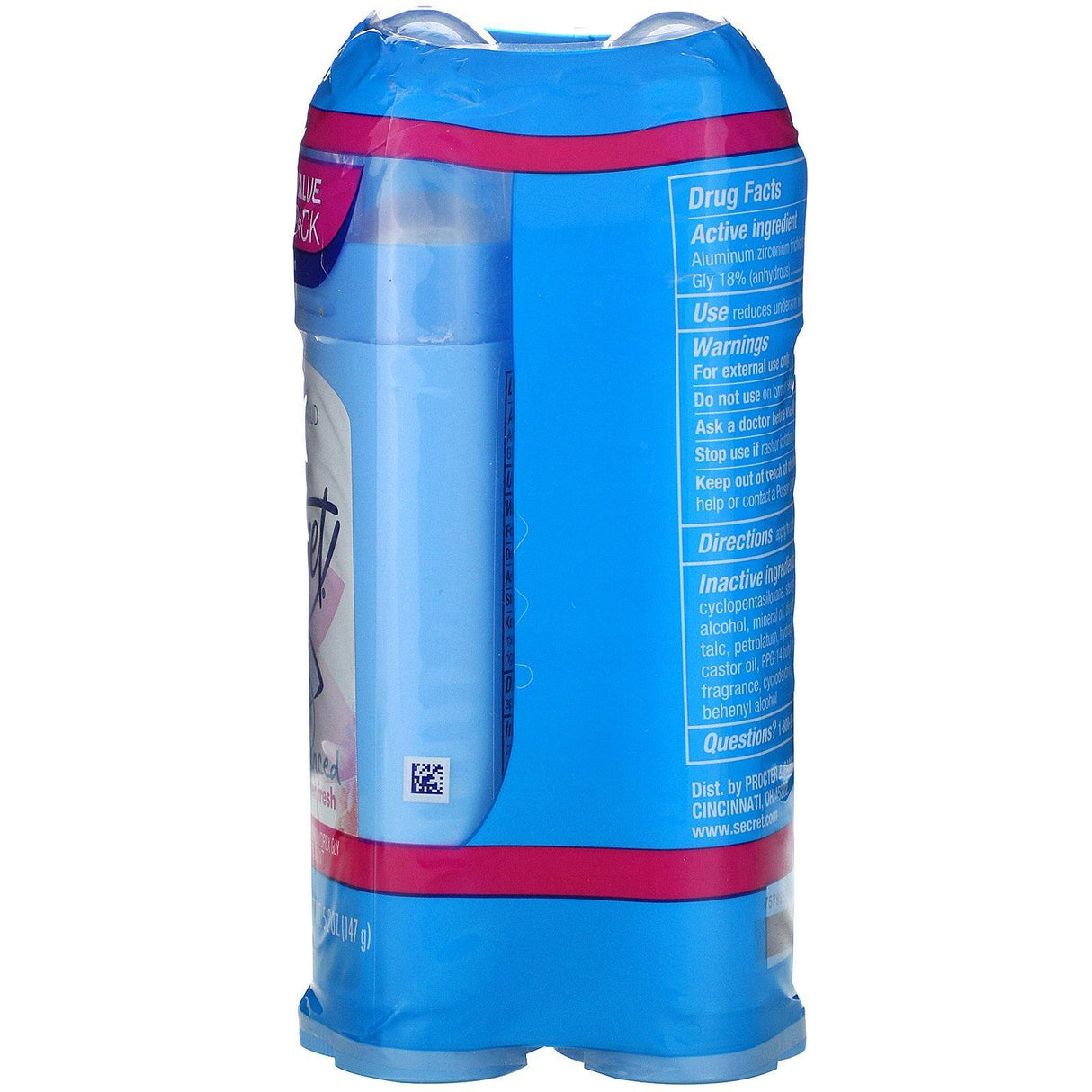 Secret, pH Balanced Deodorant, Invisible Solid, Powder Fresh, Twin Pack, 2.6 oz (73 g) Each - Supply Center USA
