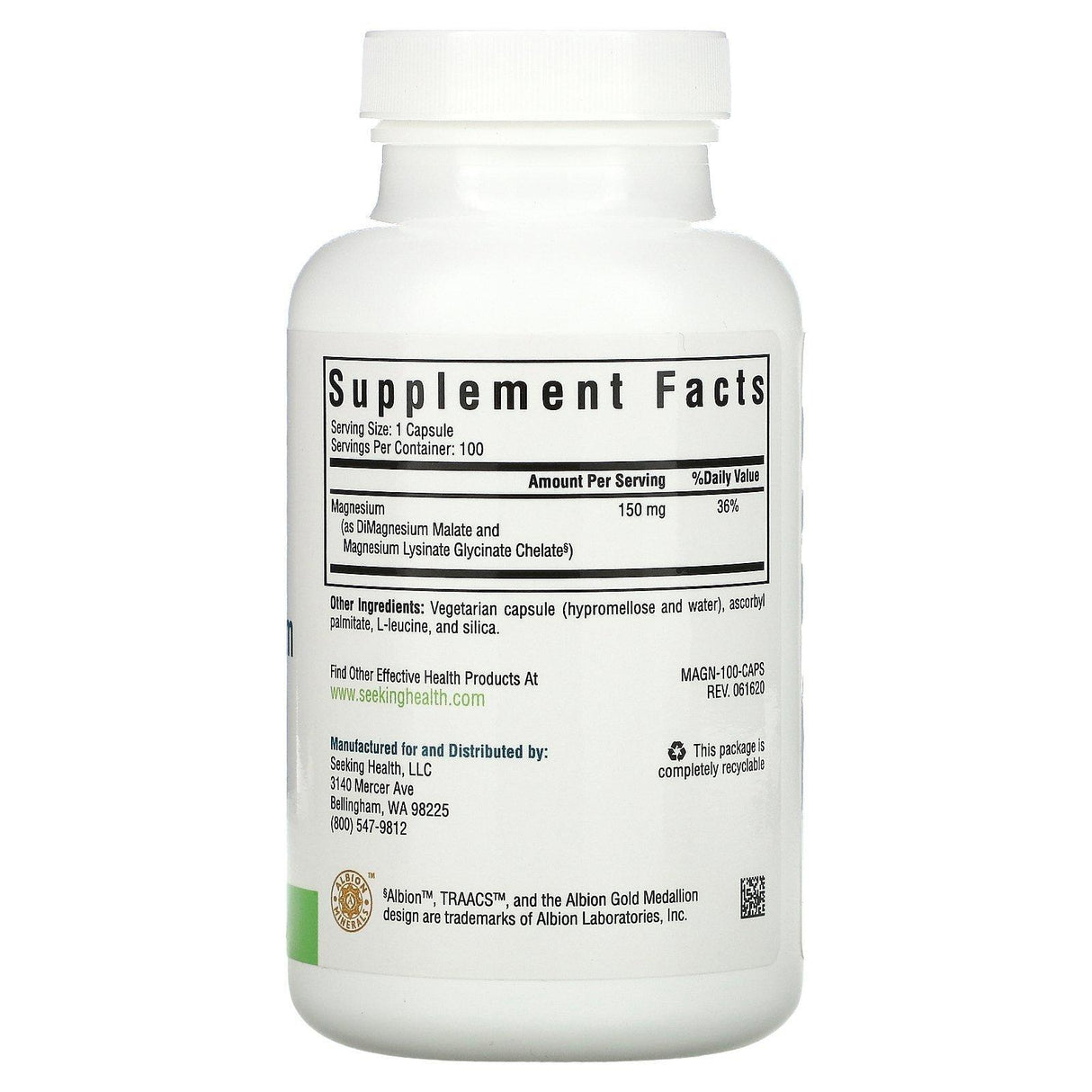 Seeking Health, Optimal Magnesium, 150 mg, 100 Vegetarian Capsules - Supply Center USA