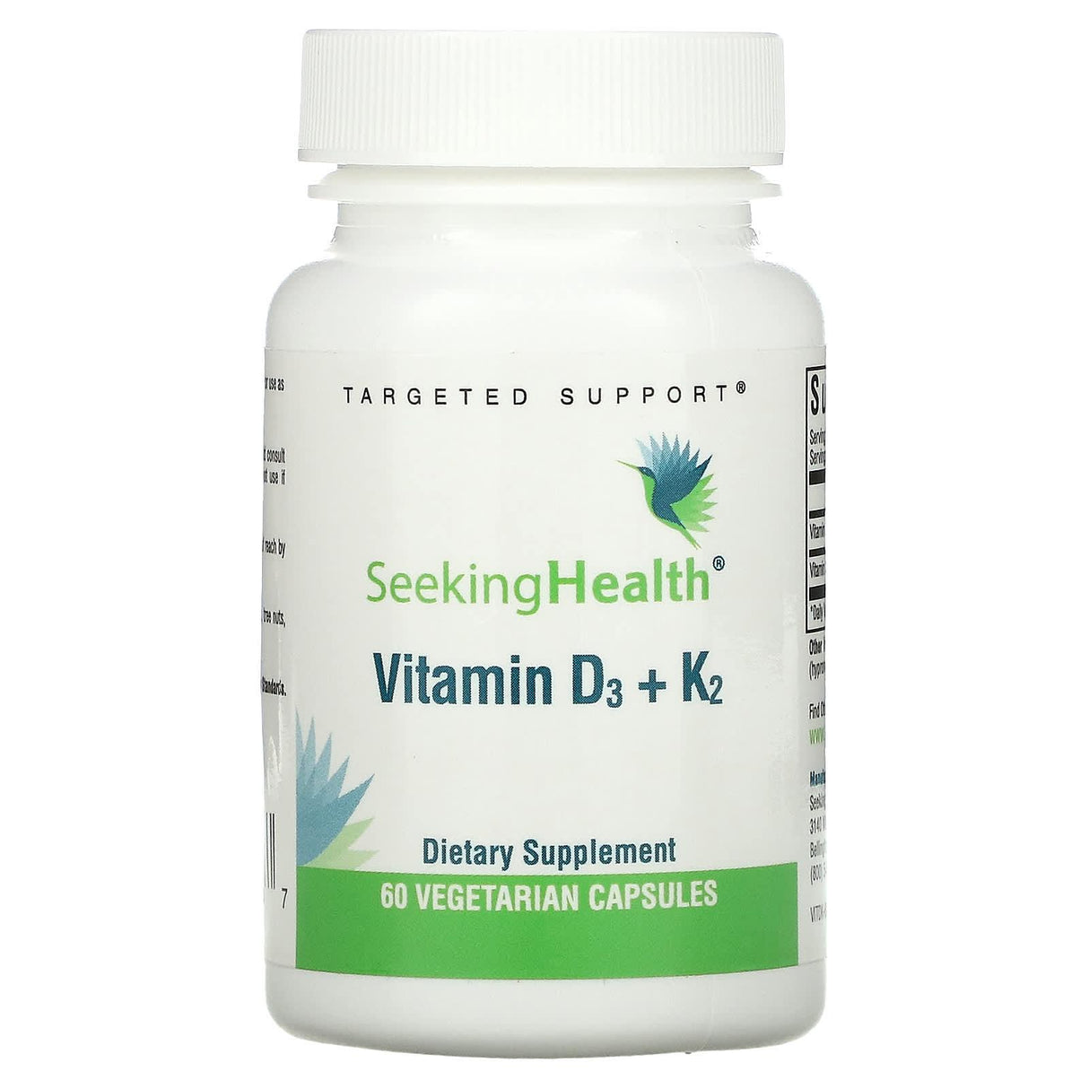 Seeking Health, Vitamin D3 + K2, 60 Vegetarian Capsules - Supply Center USA