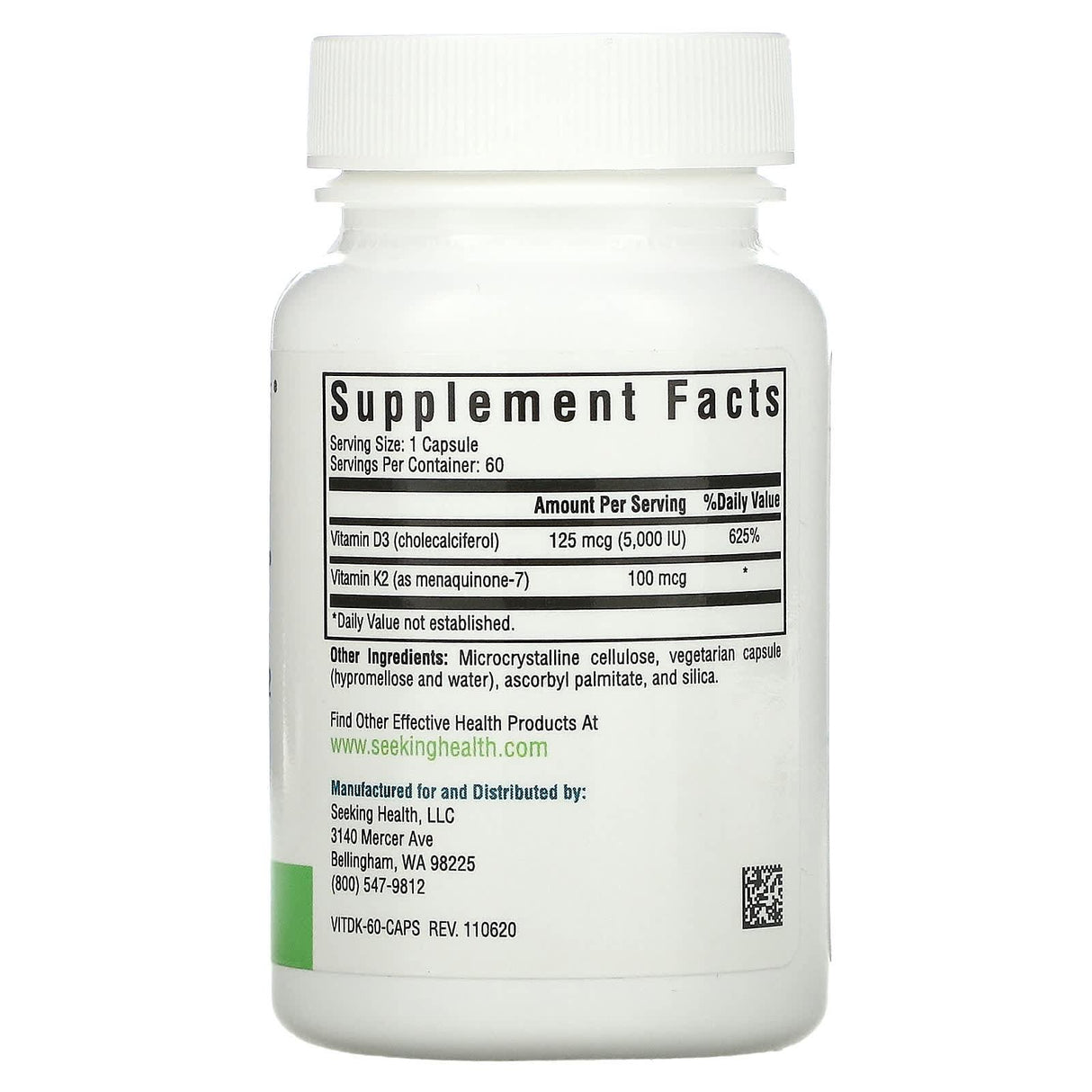 Seeking Health, Vitamin D3 + K2, 60 Vegetarian Capsules - Supply Center USA