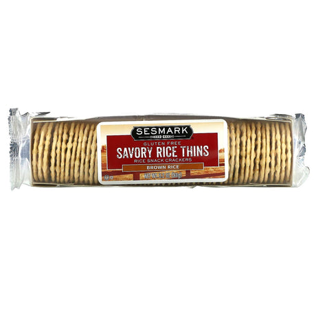 Sesmark, Savory Rice Thins, Brown Rice, 3.2 oz (90 g) - Supply Center USA