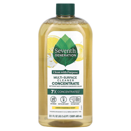 Seventh Generation, Multi-Surface Cleaner Concentrate, Lemon Chamomile, 23.1 fl oz (680 ml) - Supply Center USA