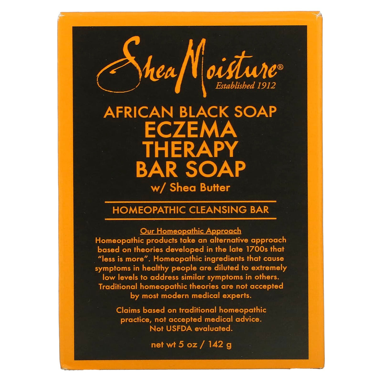 SheaMoisture, African Black Soap, Eczema Therapy Bar Soap with Shea Butter, 5 oz (141 g) - Supply Center USA