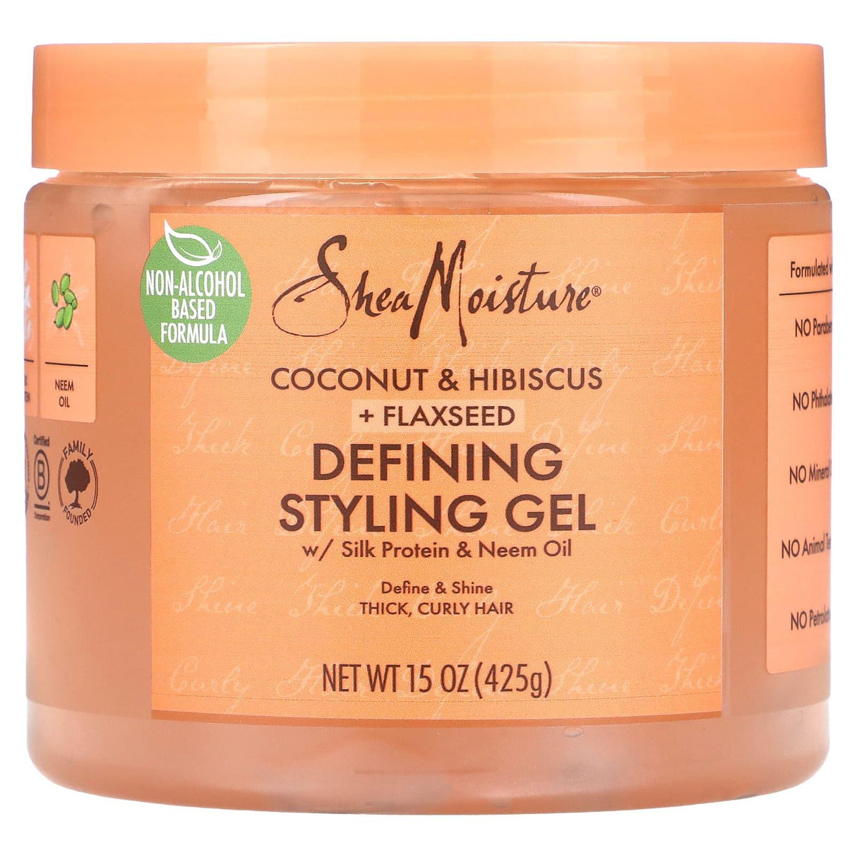 SheaMoisture, Defining Styling Gel, Coconut & Hibiscus + Flaxseed, 15 oz (425 g) - Supply Center USA