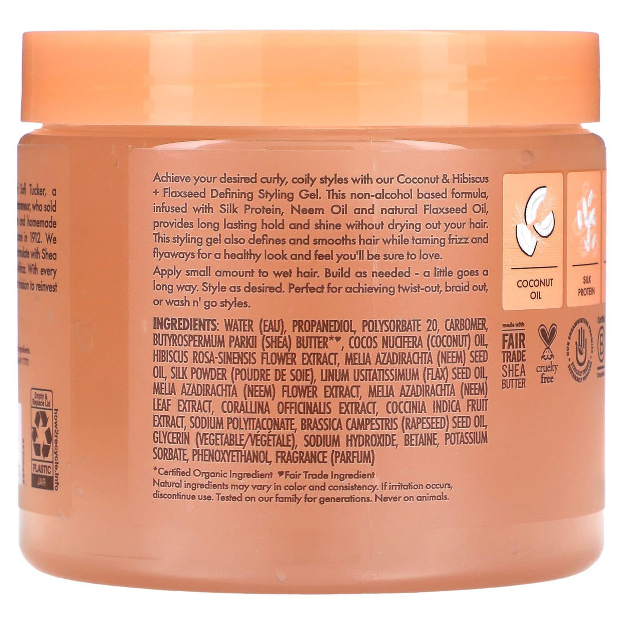 SheaMoisture, Defining Styling Gel, Coconut & Hibiscus + Flaxseed, 15 oz (425 g) - Supply Center USA