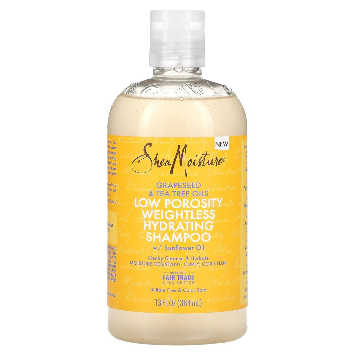 SheaMoisture, Grapeseed Oil & Tea Tree Oils, Low Porosity Weightless Hydrating Shampoo, 13 fl oz (384 ml) - Supply Center USA