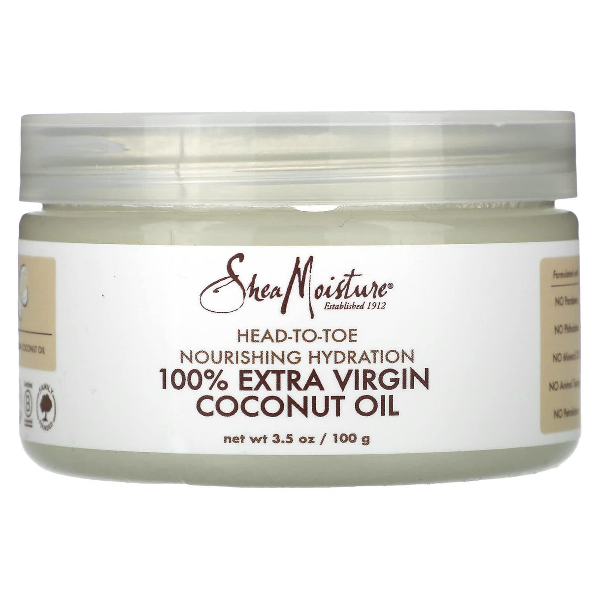 SheaMoisture, Head-To-Toe Nourishing Hydration, 100% Extra Virgin Coconut Oil, 3.5 oz (100 g) - Supply Center USA