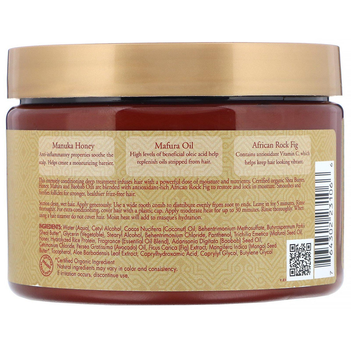 SheaMoisture, Intensive Hydration Hair Masque, Manuka Honey & Mafura Oil, 12 oz (340 g) - Supply Center USA