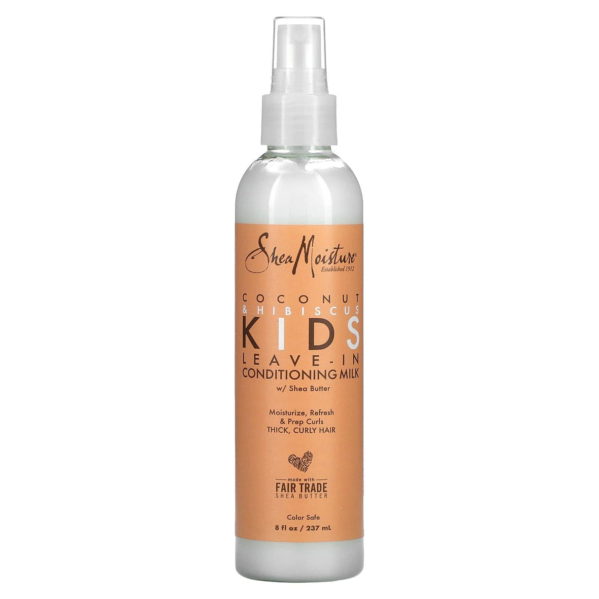 SheaMoisture, Kids, Leave-In Conditioning Milk with Shea Butter, Thick, Curly Hair, Coconut & Hibiscus, 8 fl oz (237 ml) - Supply Center USA