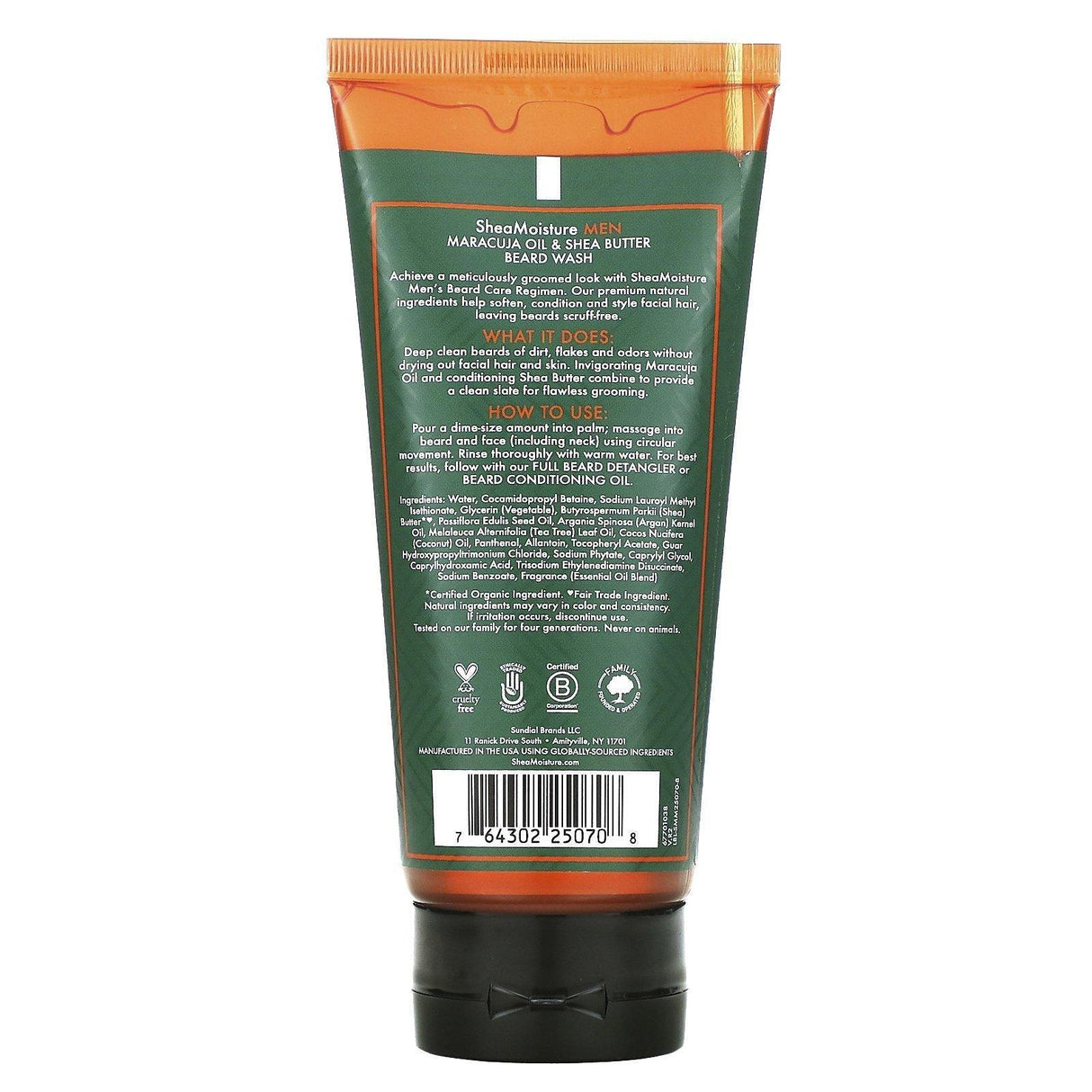 SheaMoisture, Men, Beard Wash, Maracuja Oil & Shea Butter, 6 fl oz (177 ml) - Supply Center USA