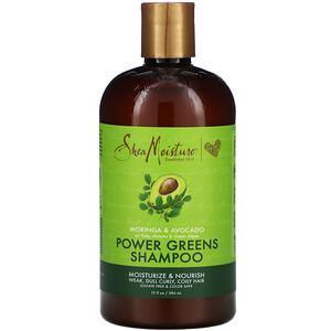 SheaMoisture, Power Greens Shampoo, Moringa & Avocado, 13 fl oz (384 ml) - Supply Center USA