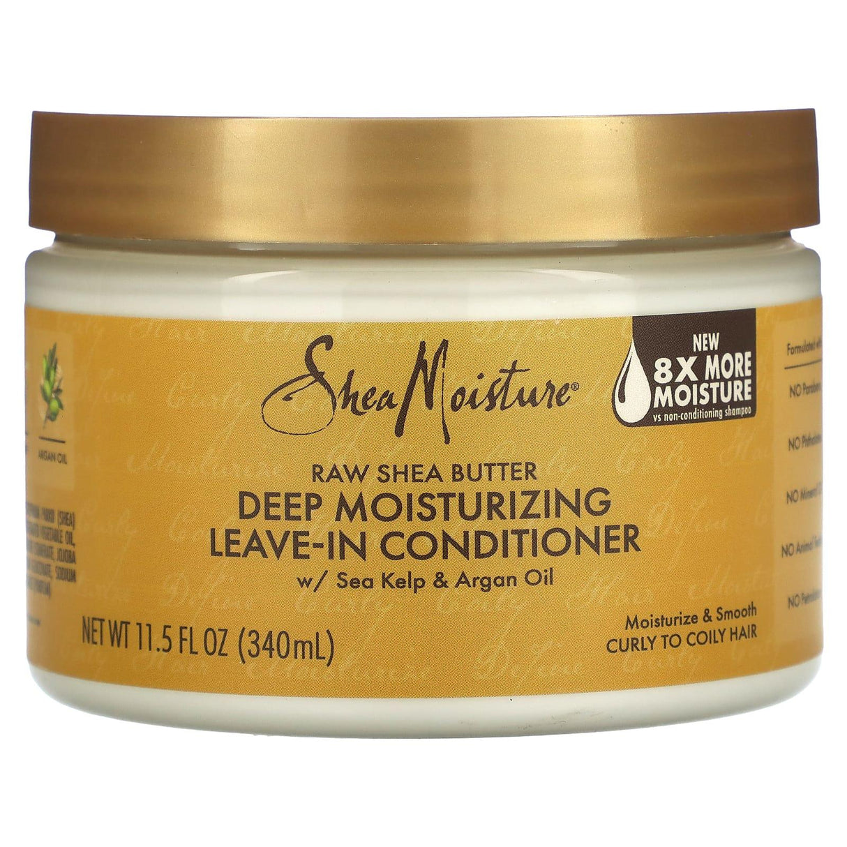 SheaMoisture, Raw Shea Butter, Deep Moisturizing Leave-In Conditioner, Curly to Coily Hair, 11.5 fl oz (340 ml) - Supply Center USA