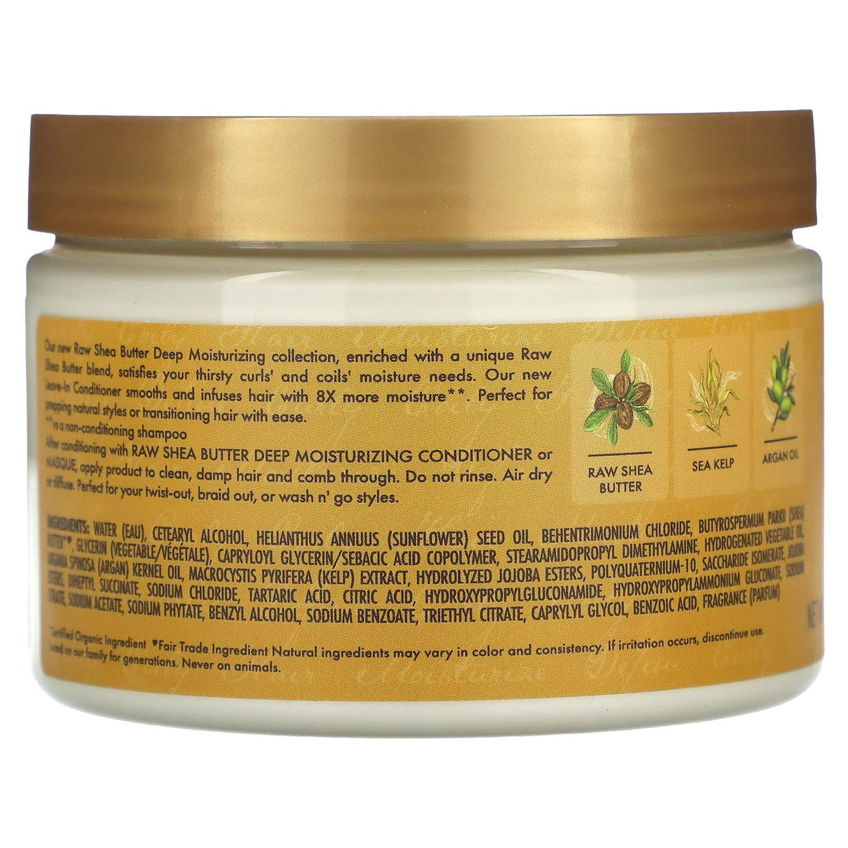 SheaMoisture, Raw Shea Butter, Deep Moisturizing Leave-In Conditioner, Curly to Coily Hair, 11.5 fl oz (340 ml) - Supply Center USA