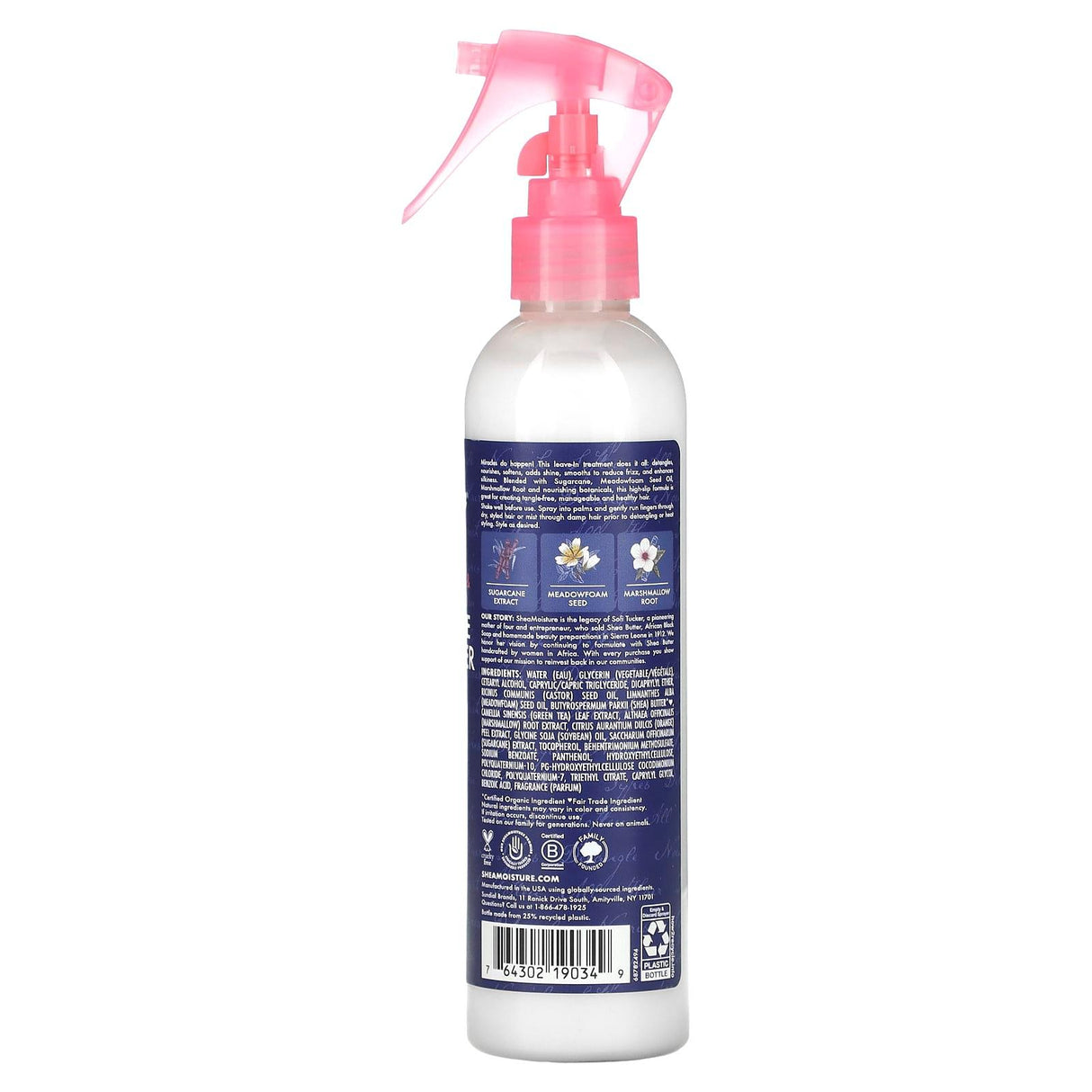 SheaMoisture, Silicon Free Miracle Styler Leave-In Treatment, Sugarcane Extract & Meadowfoam Seed, 8 fl oz (237 ml) - Supply Center USA