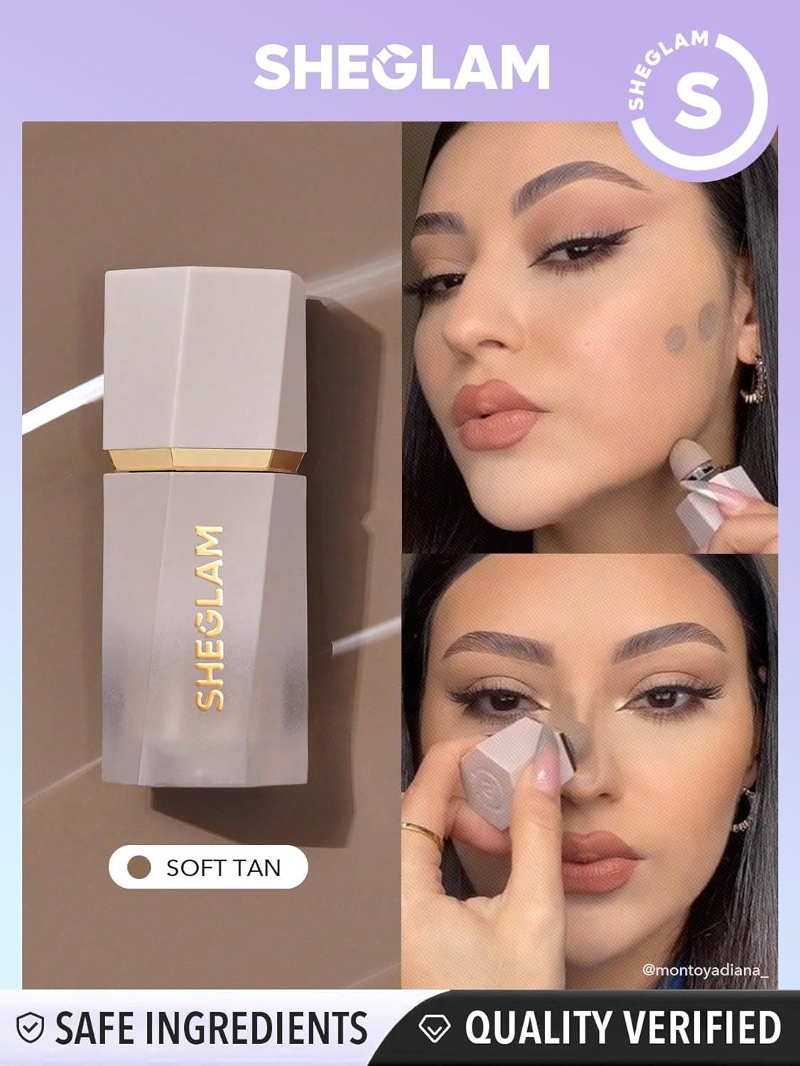 SHEGLAM Sun Sculpt Cool Toned Liquid Contour Stick Long Lasting Cream Bronzer Makeup - Soft Tan - Supply Center USA