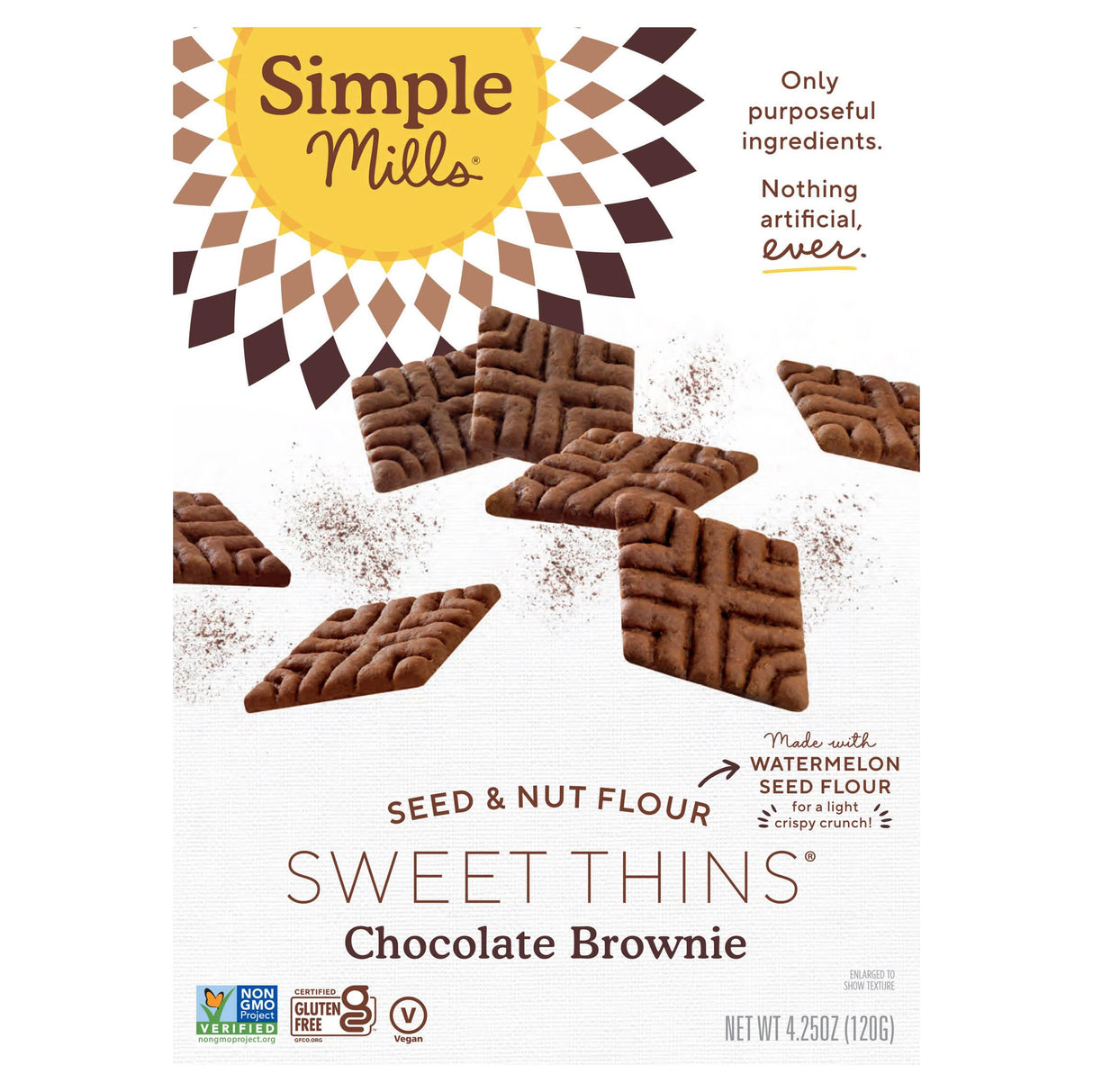 Simple Mills, Seed & Nut Flour, Sweet Thins, Honey Cinnamon, 4.25 oz (120 g) - Supply Center USA