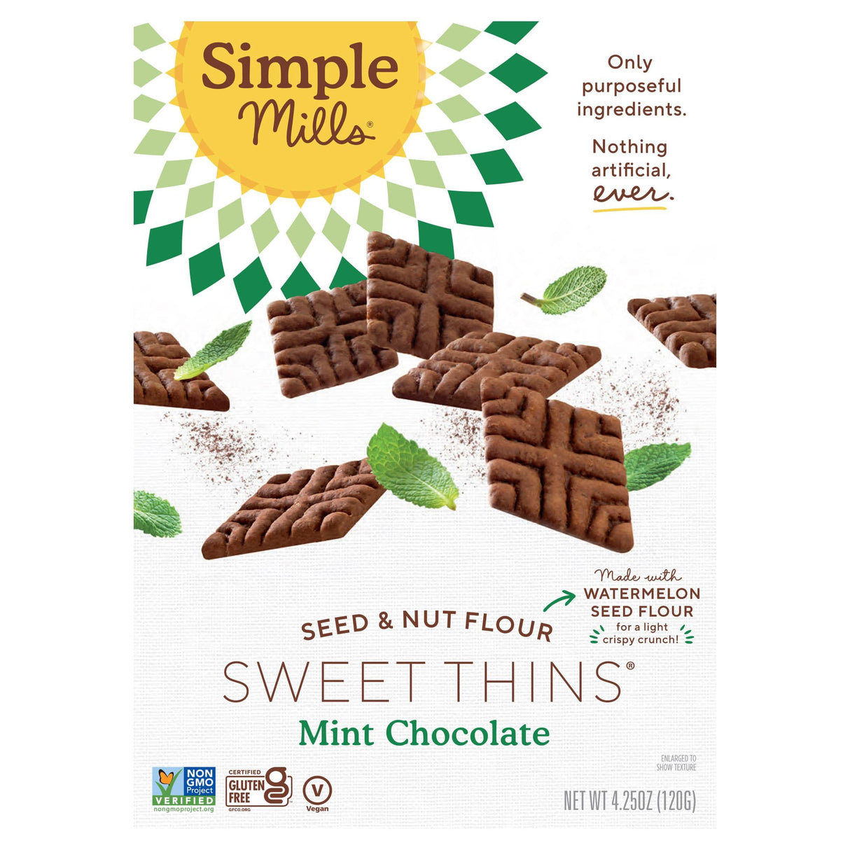 Simple Mills, Seed & Nut Flour, Sweet Thins, Honey Cinnamon, 4.25 oz (120 g) - Supply Center USA