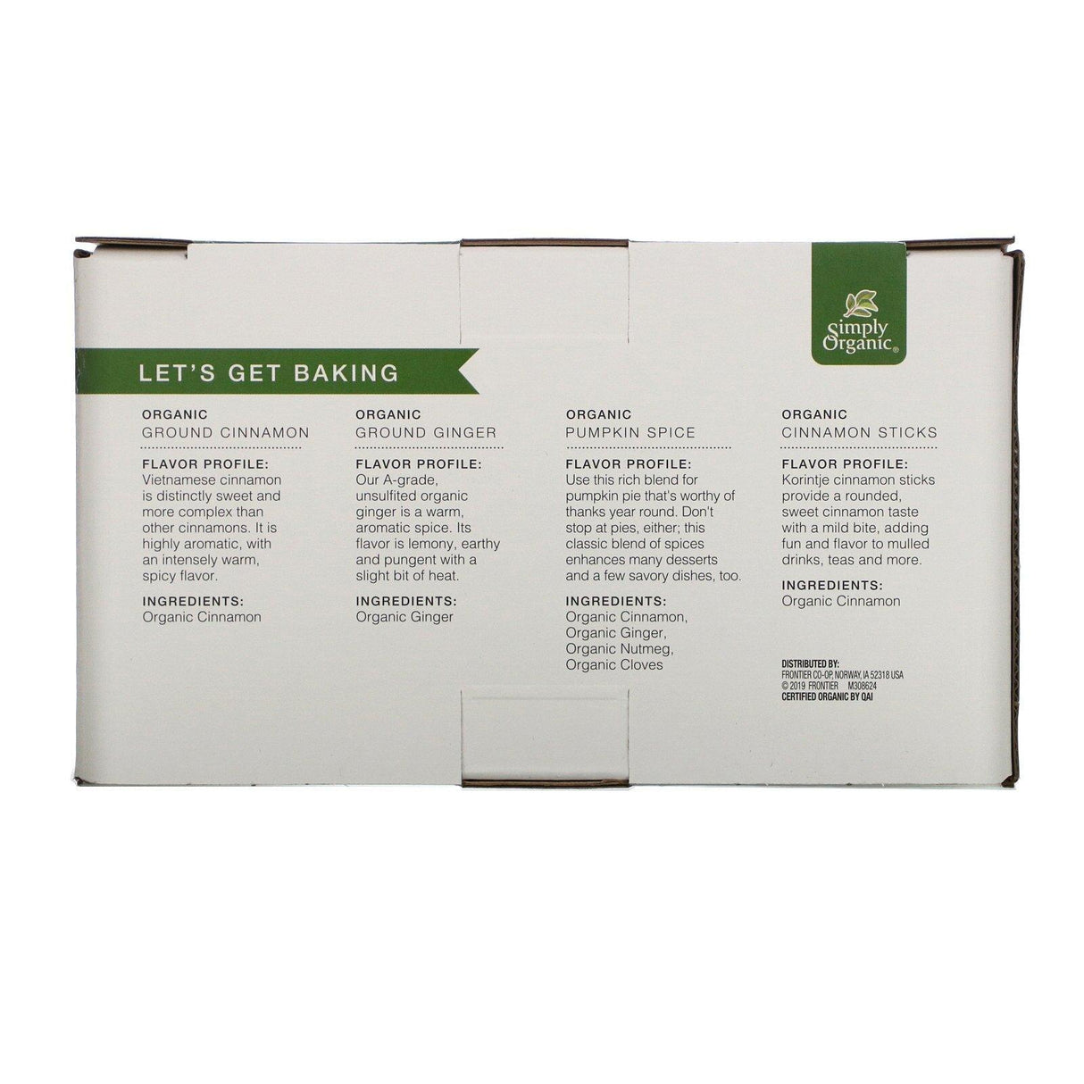 Simply Organic, Baking Essentials, Organic Spice Kit, Variety Pack, 4 Spices - Supply Center USA